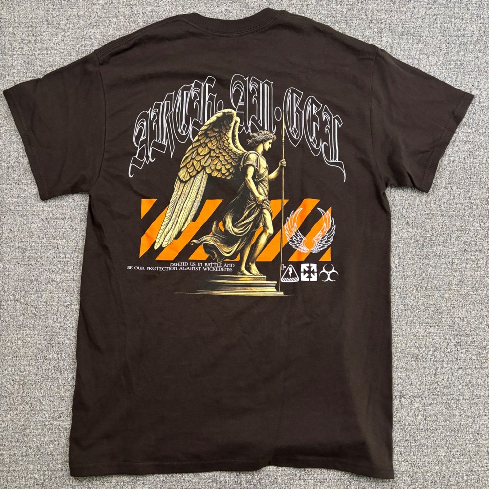 Retrofit T-Shirt Mens Medium Brown Archangel Graphic Streetwear Short Sleeve Tee